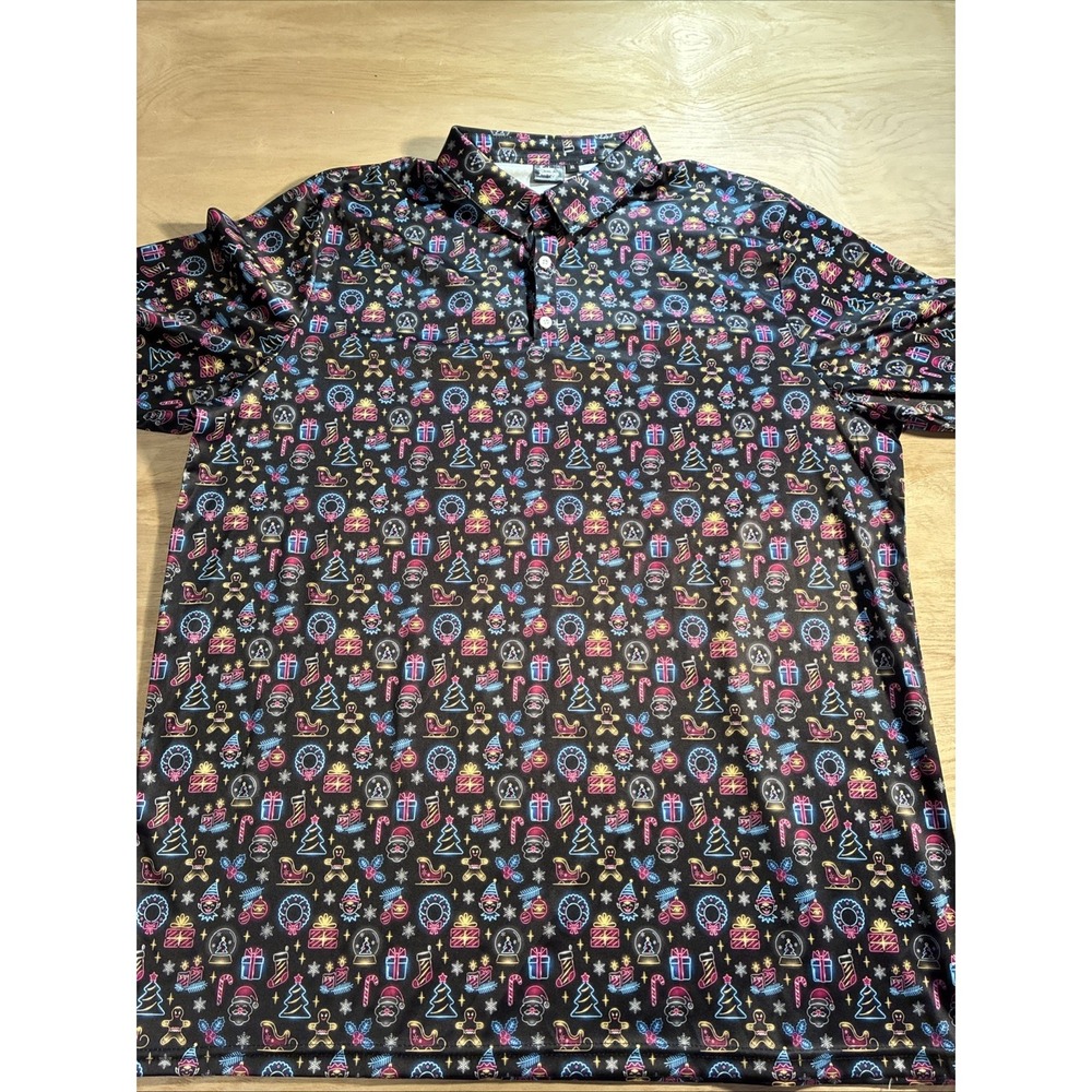 Friday Fairways Shirt Men's Christmas Spirit Golf Polo XL